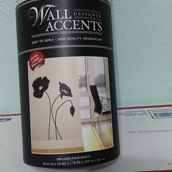 Designer Black Poppy XL Wall Accents NIB - Picture 2 of 10